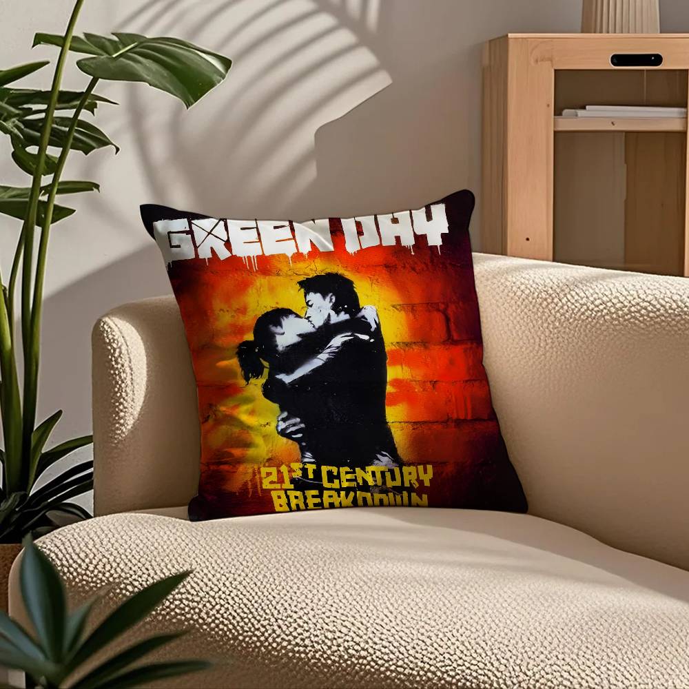 G-Green D-Day Band Album Pillow Case Comfort Sofa Bed Silky elegant Invisible zipper Custom Decorative cushion cover