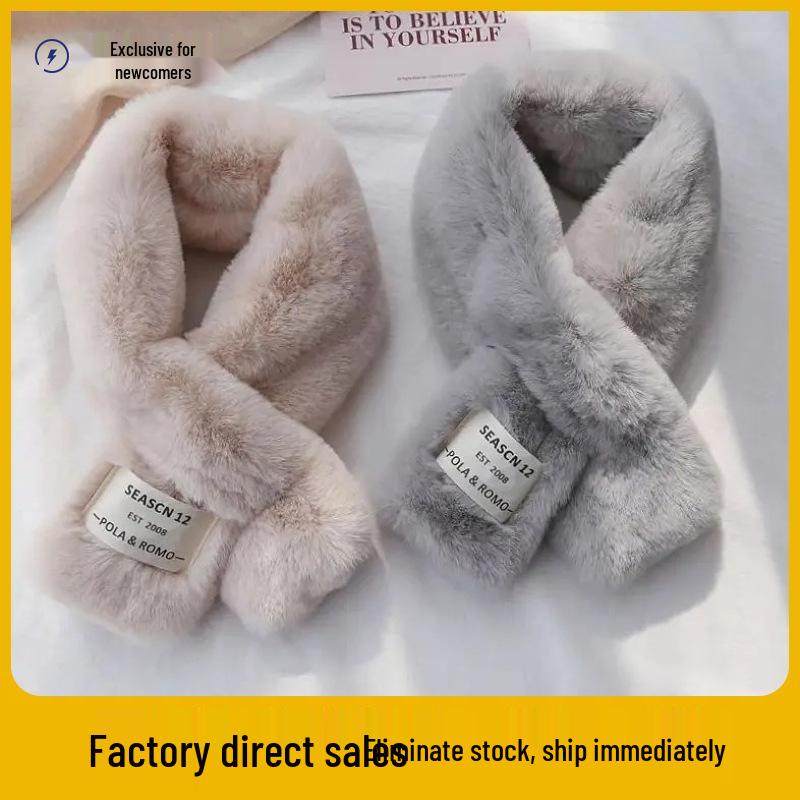 Speciální nabídka pro nováčky: Korejský označený japonský plyšový dívčí podzimní/zimní šátek, hřejivý nákrčník proti mrazu