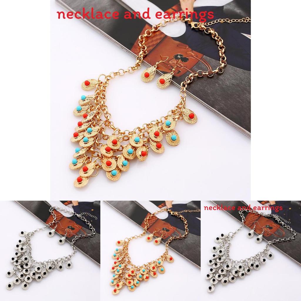 Ethnic Style Multi Layer Design Simulation Gemstone Decoration Women Necklace For Daily Use