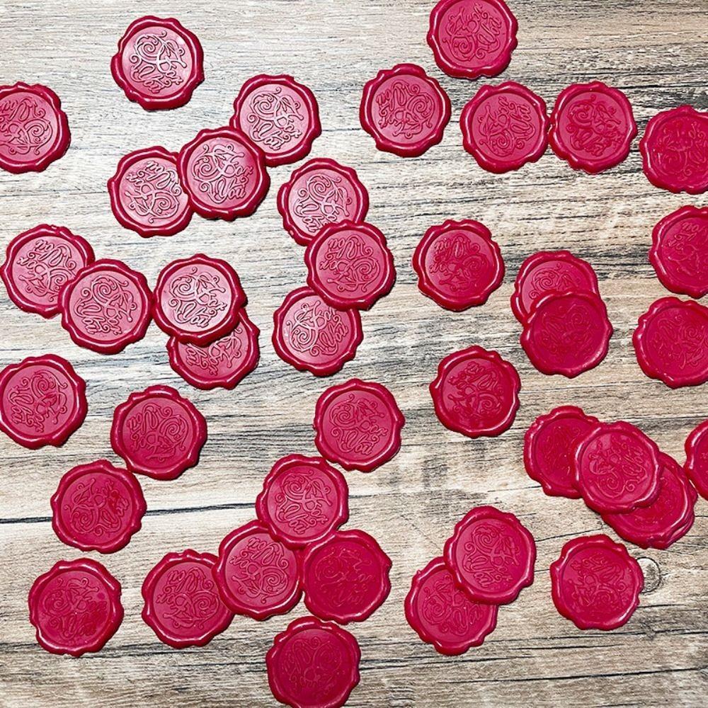 10 ks Personalizovaných samolepek s voskovou pečetí Nádherné DIY samolepky na svatební oznámení Kulaté samolepicí samolepky na pečetění obálek