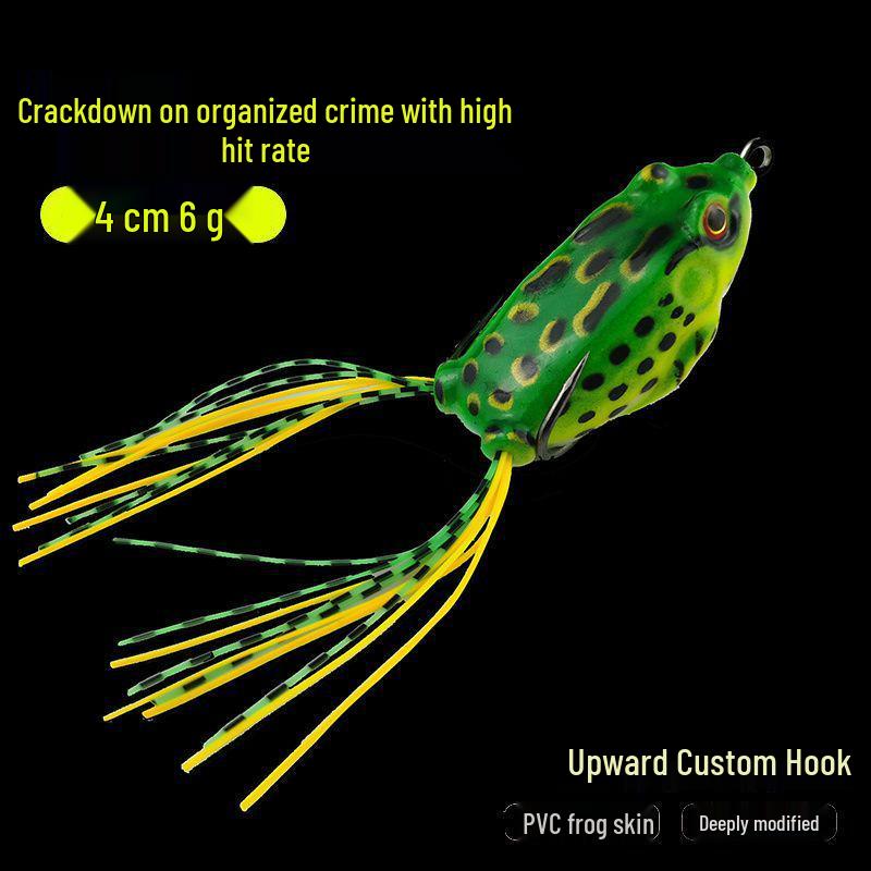 

Revised: Enhanced Black Thunder Frog Bionic Lure: Double Hook Barbed Bait with Whiskers for Long Casts Small 4cm 6g
