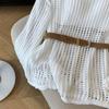 Spicy Girl Sexy Hollow-Out Long-Sleeve Knitted Sweater, 2025 Spring Collection - Loose Fit, Lightweight Women's Top
