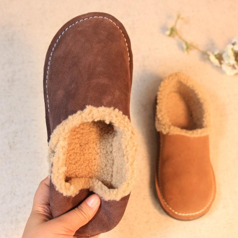 Die erste Schicht Rindsleder ist ein Pedal, Freizeitschuhe, Winterlammplüsch, Damenschuhe sind vielseitig und warm