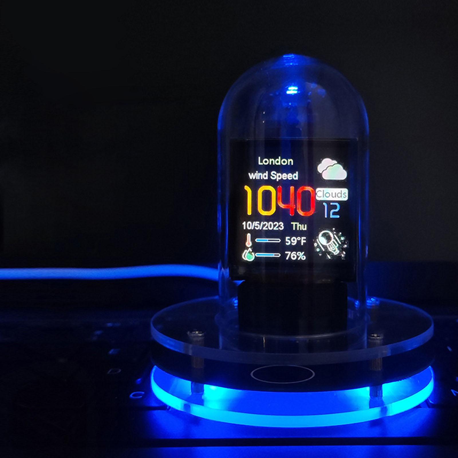 Digital Alarm Clock, Desktop RGB Lighting Screen Clocks, Electronic Alarm Clock, Number Calendar Time Clock transparent base#0