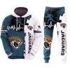 NFL Football Tracksuit Set 3D Print Hoodie Loose Pants Mens Sportswear