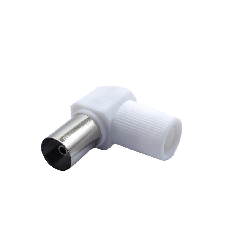 90° Solderless RF TV Connector 9.5mm Female Antenna Plug