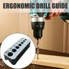 Drill Bit Guide 4-10MM 7 Sizes Multi-Functional Drill Jig Block Straight Holes Drill Block Guide Woodworking Precision Drilling Tools