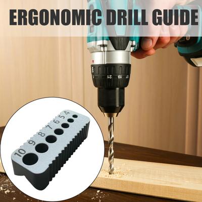 Drill Bit Guide 4-10MM 7 Sizes Multi-Functional Drill Jig Block Straight Holes Drill Block Guide Woodworking Precision Drilling Tools