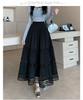 2025 A/W Retro Lace Patchwork Midi Skirt - Japanese/Korean Style