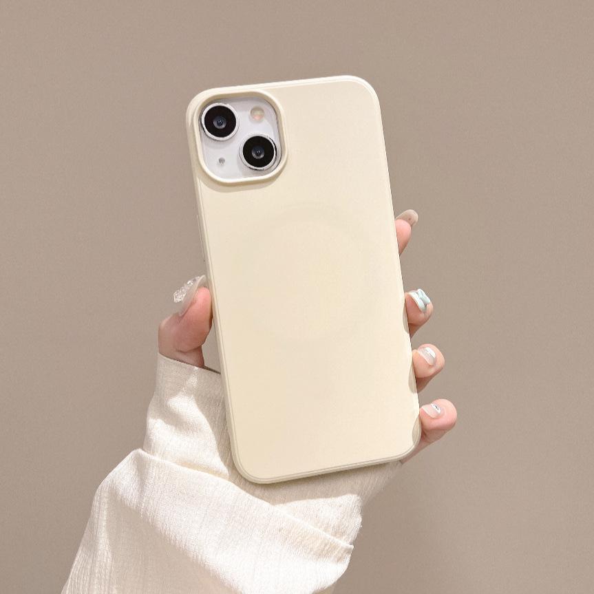 Apple 15 Pro Max Magnetic Animated Silicone Phone Case, Solid Color Skin-Feel, Frosted Protective Cover