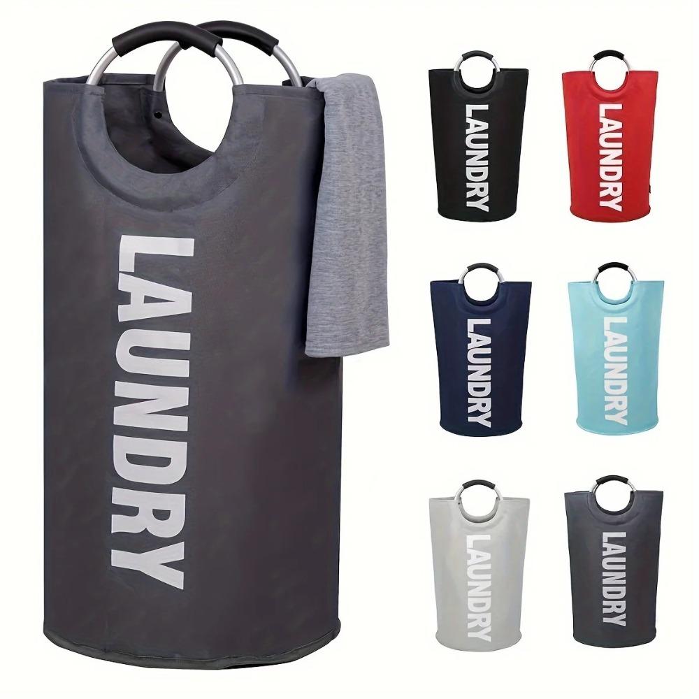 Vertical Waterproof Laundry Basket Padded Handle Dirty Clothes Hamper  Bathroom Storage