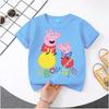 2026 Summer T-shirt - Peppa Pig Children's Pure Cotton Short-Sleeved Boys' Sport Shirt for Girls' Casual Top with Cartoon Print