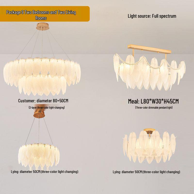 Postmodern French Chandelier: Cream Style Feather & Pearl LED Light for Living Room or Bedroom