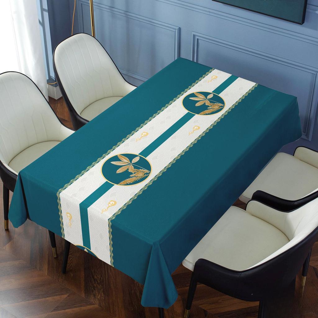 Light Luxury and High-end Home Tablecloth PVC Waterproof and Oil Resistant Rectangular Tea Table Cloth Dining Tablecloth
