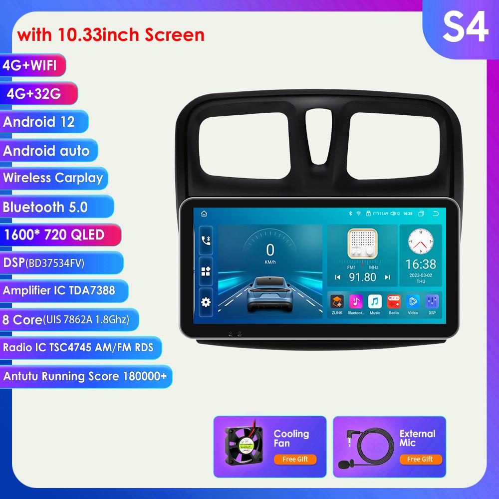 

2din Android Авторадіо для Renault Logan 2 2012 - 2019 Sandero 2 Автомагнітола Мультимедіа Відеоплеєр GPS Navi Головний пристрій Carplay 4G Intelligent Screen S4 8Core 4G-2