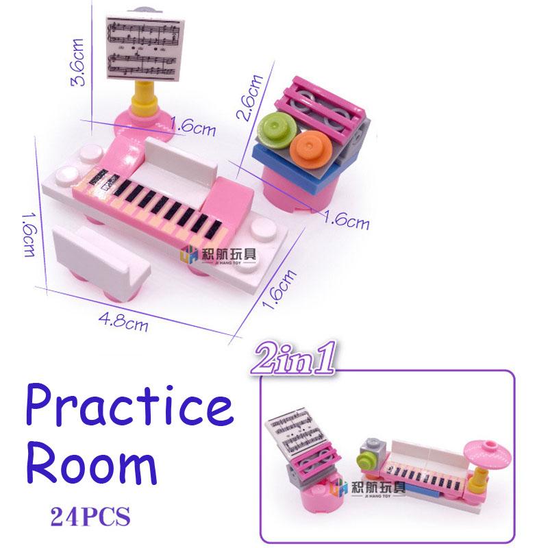 2 IN 1 SLUBAN Girl Royal Carriage Wagon Model Building Blocks Enlighten Action Figure Toys For Children