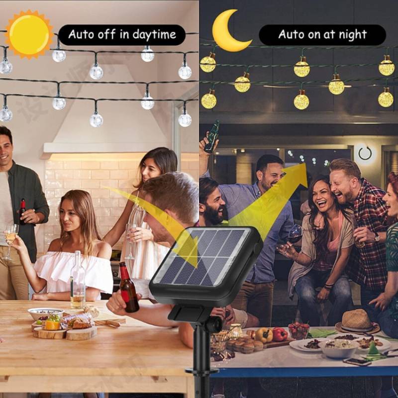 Solar Garden Led String Lights Waterproof For Patio Party And Holiday Decor