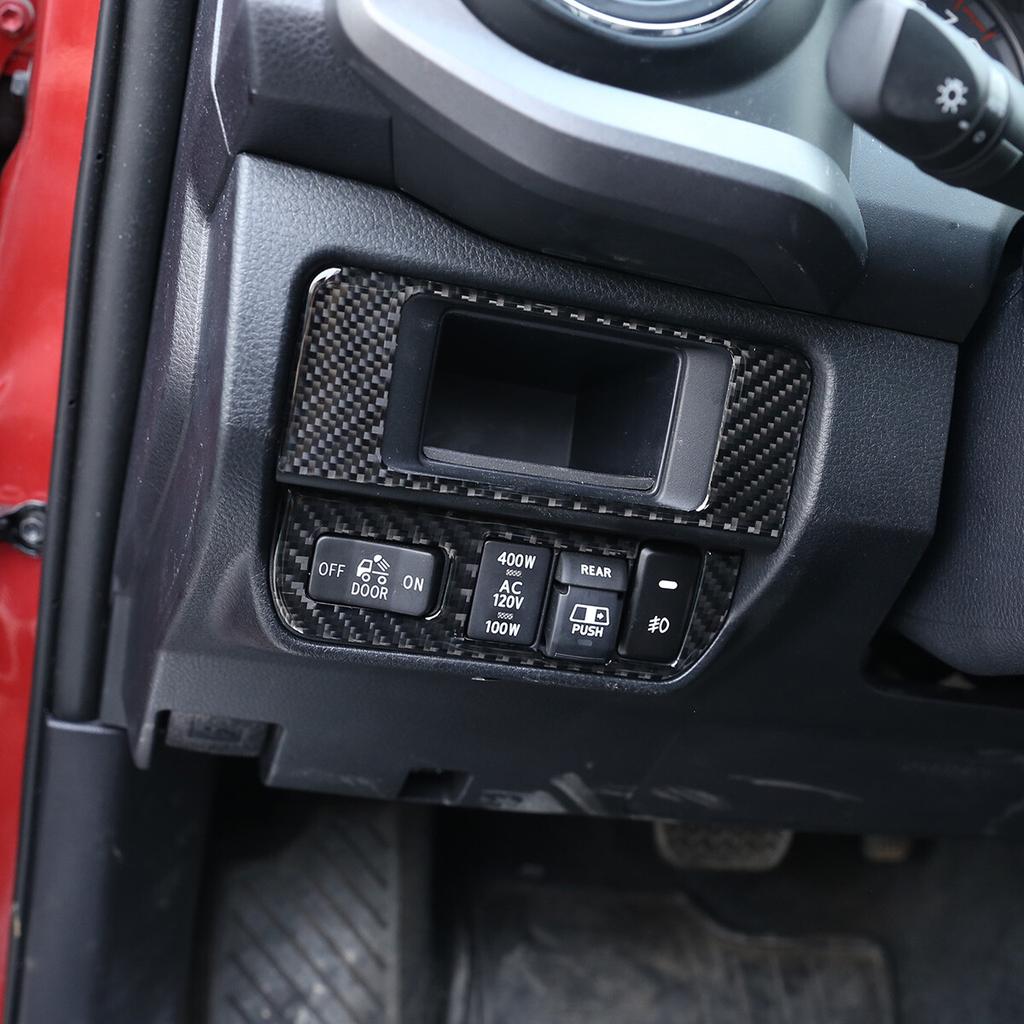 Real Carbon Fiber Fog Light Switch Button Trim Fit For Toyota Tacoma 2015-