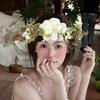 Boho Fluffy Flower Headdress Gradient Sweet Flower Crown Artificial Flower Headband  Weddings