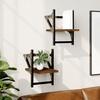 VidaXL Wall Shelves with Bars 2 Pcs Brown Oak 20x25x30 Cm 836232