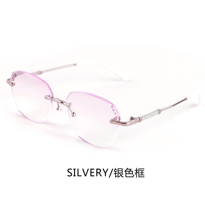 Stylish and elegant trimmed diamond reading glasses gradual change powder anti-blue light in the elderly high-end reading glasses