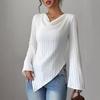 V-neck Long-sleeved T-shirt for Women In Solid Colors for Autumn and Winter