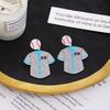 Baseball Clothes Acrylic Earrings, Light Luxury High-End Style Fashion Temperament Sports Festival Earrings
