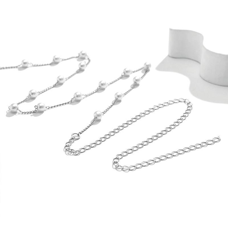 Stilvolle und sexy Perlenkette, Halskette, Körperkette, einfache Imitation Perle Taillenkette integrierte Kette