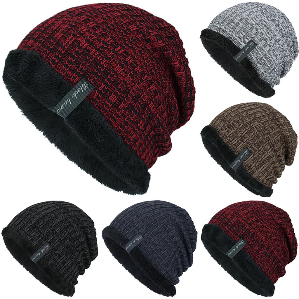 2019 Maglia a tinta unita Berretto Cappello da uomo Cappelli invernali  Ragazzo caldo Plus velluto Addensato Copri copritura acquista in modo  economico — spedizione gratuita, recensioni reali con foto — Joom