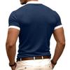 Men's Fashionable Casual Multi-color Short-sleeved Shirt  Men's Loose And Comfortable Stand-up Collar Top