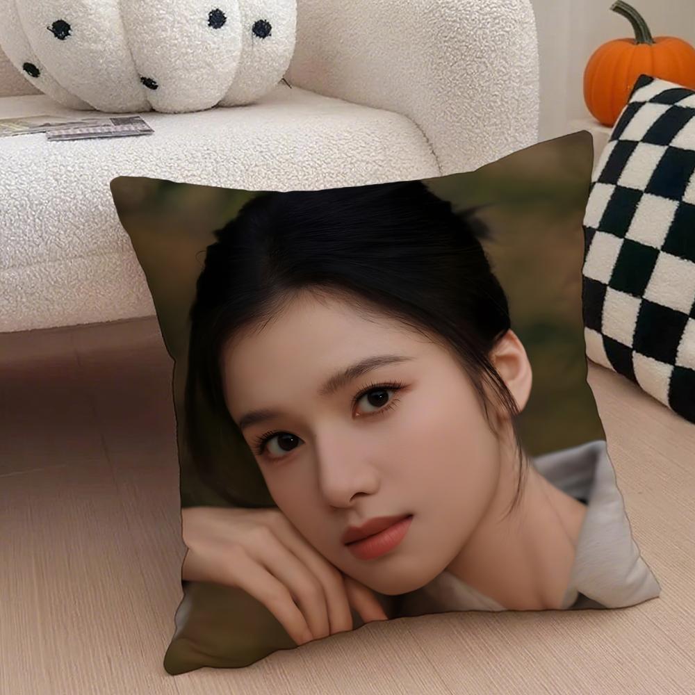 New Fashion Chinese Star ZZhang Jingyi Cushion Cover Throw Pillow Cover Hidden Button Durable Polyester Chair Cushion