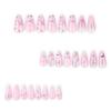 24Pcs Almond Fake Nail Press On Nail Artificial Acrylic Nail Glues On Nail Bows Heart Designs French Tips False Nail