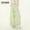 Beautiful Wardrobe Women's High-Waist Plaid Wide-Leg Pants