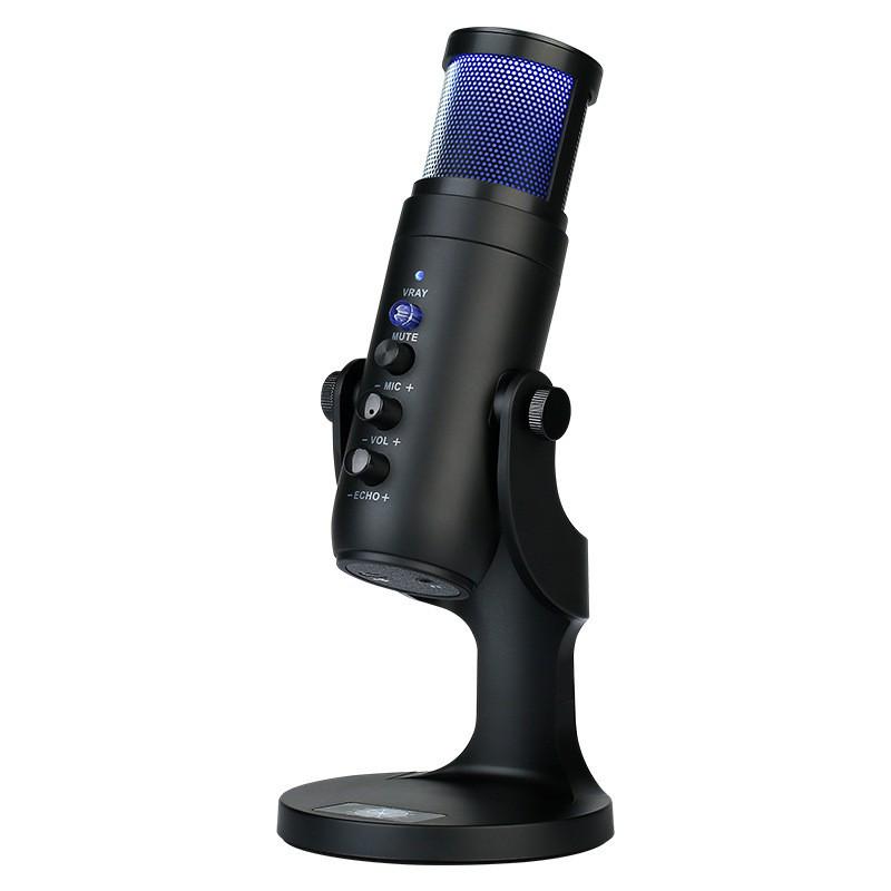 USB Microphone for Mobile Recording, Live Streaming, Gaming, Karaoke, and Conferences - Sound Card & Condenser with Monitoring Feature