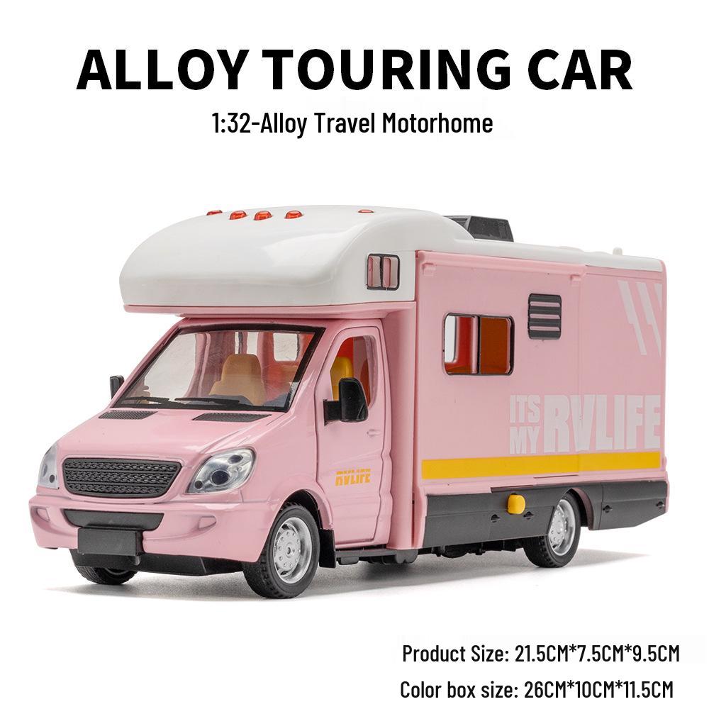 

Игрушечная модель автомобиля RV из сплава в коробке со звуком и светом - 1:Кемпинговое украшение в масштабе 32 розовый