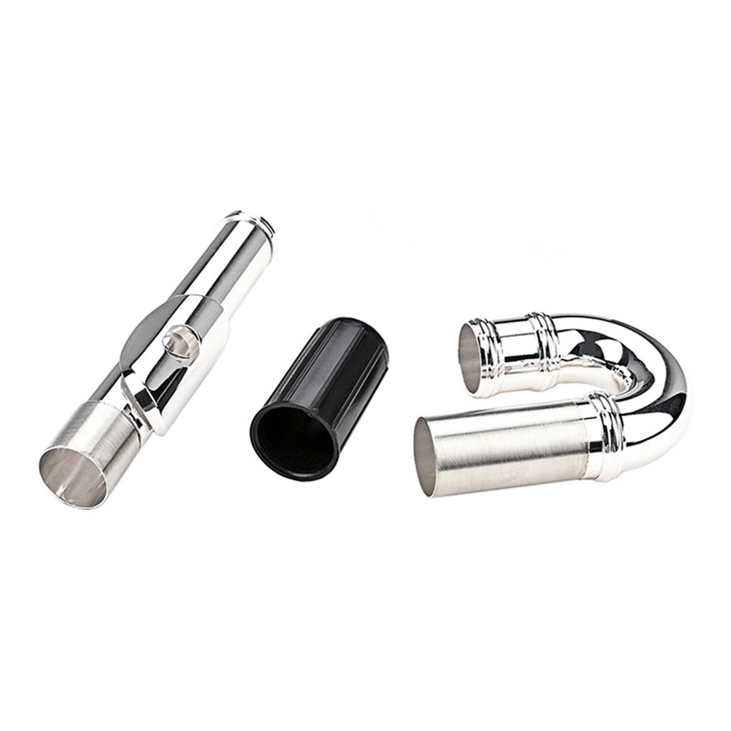 Klassische versilberte Flöte gebogen für Kopfstück Musikinstrument Metallflöte für Kopfstück Kopfstück für Erwachsene Anfänger
