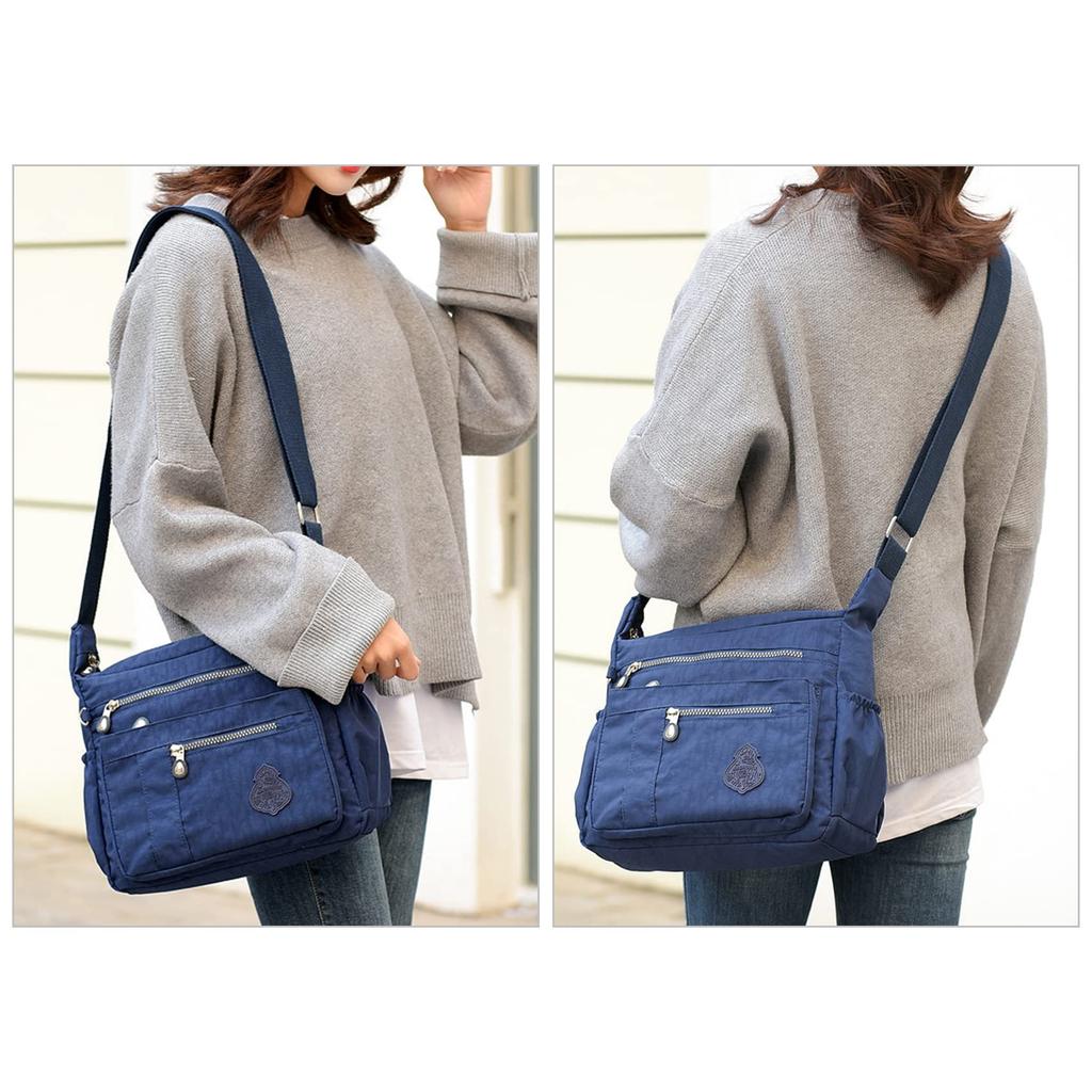 NOTAG Women's Shoulder Bag, Crossbody Bag, Men's Nylon Bag, Waterproof, Multifunctional, with Pockets, Large Capacity, Lightweight, and Organizes