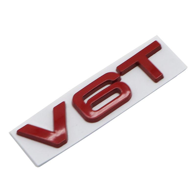 1Pc 3D Metal Car Styling V6T V8T V6 V8 T Fender Side Body Emblem Tail Trunk Fender Badge Sticker For A4 A3 A5 A6 A1 Q3 Q5 Q7
