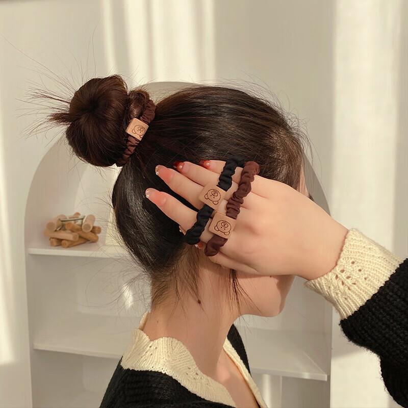 Xiangwan Hair Ties, 4 Pack, High Elasticity Rubber Bands for Women, Durable And Cute Bear-Shaped Hair Ties, Everyday Hair Bands
