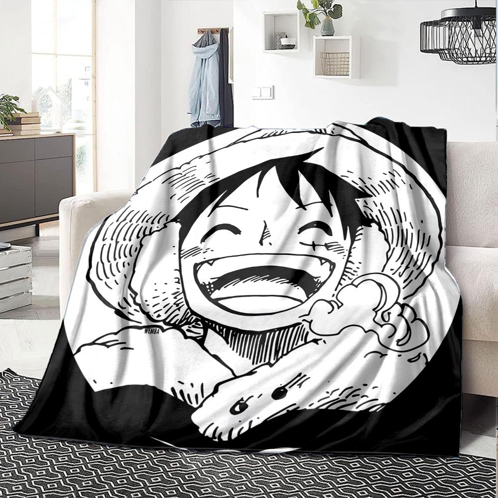 1PC Luffy D Patterned Flannel Blanket Suitable For All Seasons For Home Decor Warmth And Comfort Gifts Holiday Present