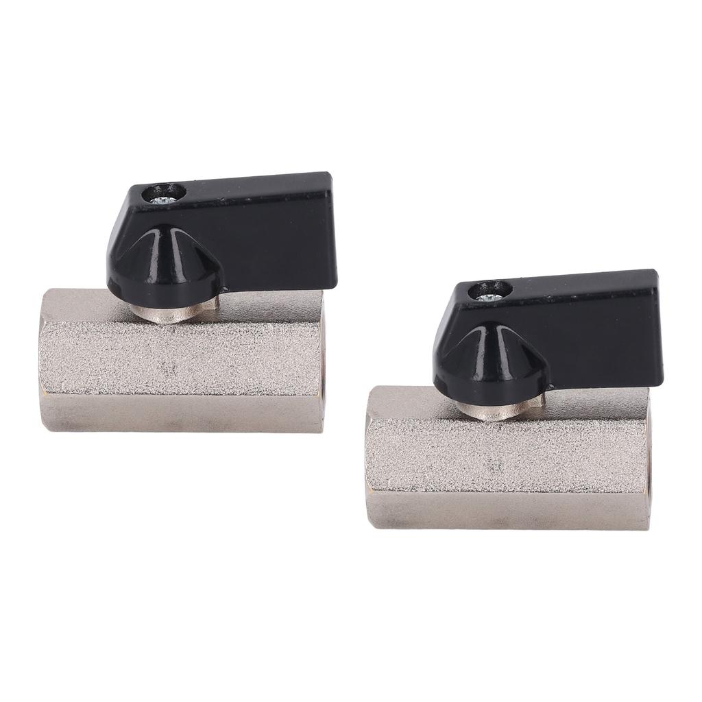 2PCS Válvula de Esfera de Latão Galvanoplastia Jateamento de Areia G14 DN8 Válvula de Rosca Fêmea Dupla para Tubo