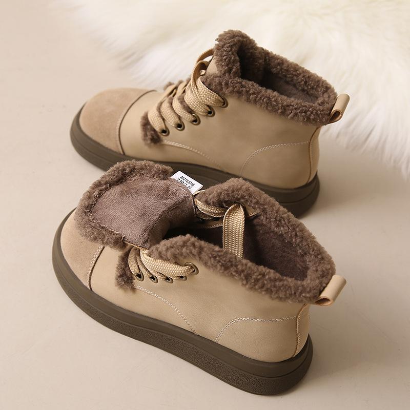 Bottes de neige à semelles épaisses européennes et américaines pour femmes, nouvelles bottes courtes en coton isolant en peluche d'hiver 2024 Plataforma Mujer Trafza