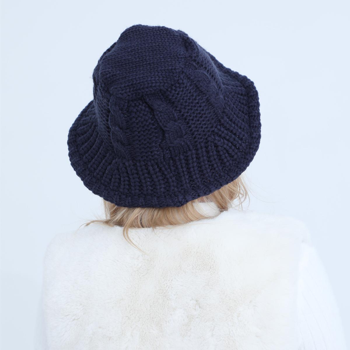 Женская осенне-зимняя шерстяная шляпа-горшок — фото 10