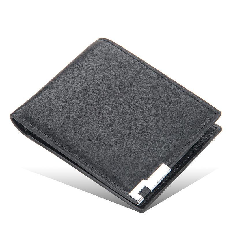 

Мужской короткий кошелек с железным краем синий кардхолдер мужской горизонтальный маленький кошелек