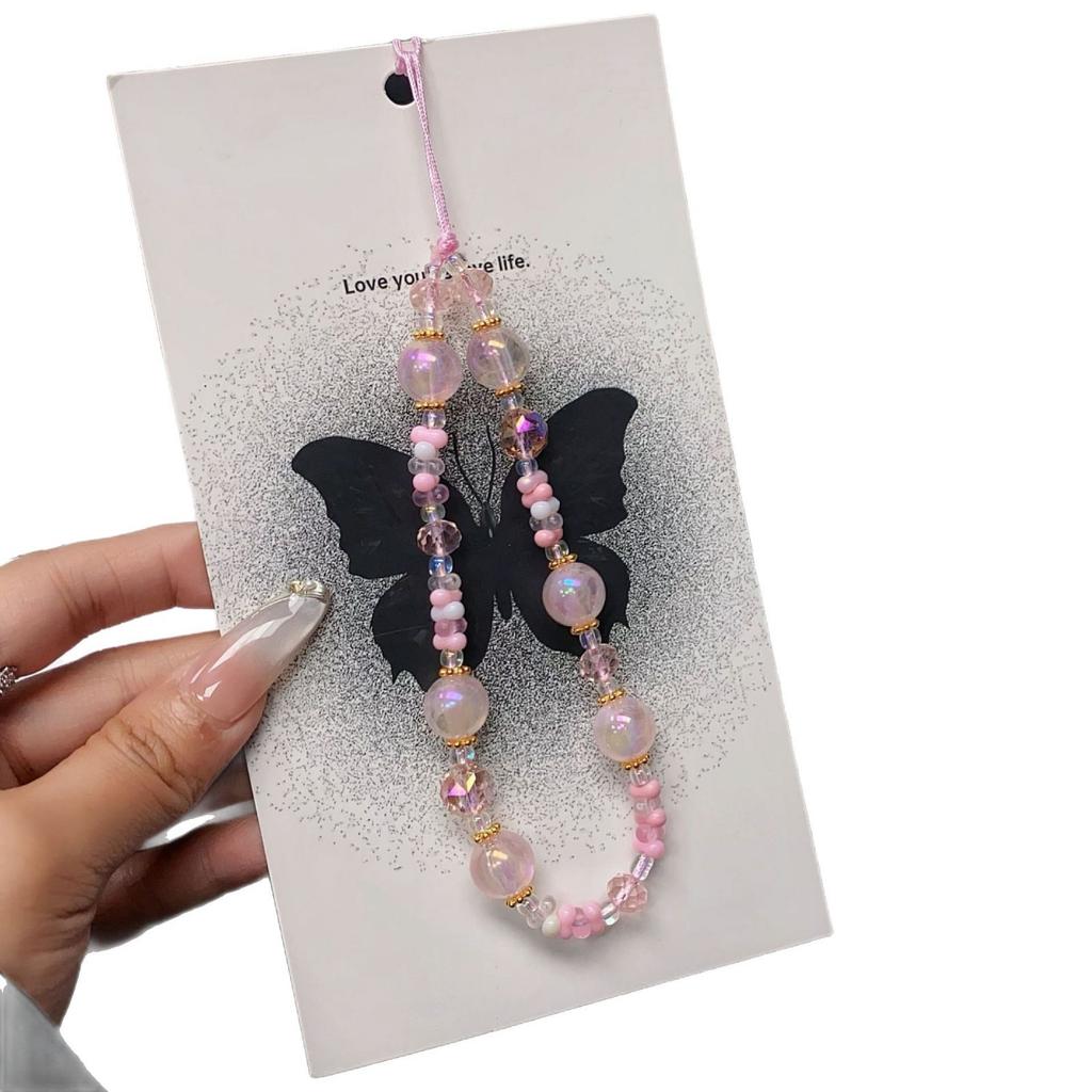 Summer New Handmade Beaded Mixed Style Phone Lanyard CCD Camera USB Flash Drive Bag Pendant Phone Chain Rope Wholesale