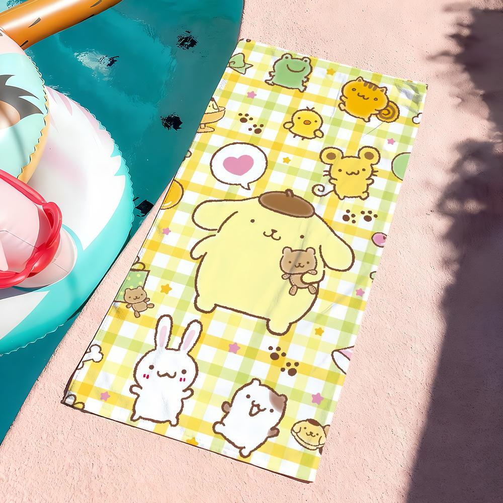 Sa Cute Cartoon P-Pompompurin-S Towel Quick Dry Soft Yoga Swimming Fitness Mountain Climbing Large Beach Towels