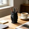 Desktop Stationery Organizer 3D Printed Owl Pen Holder, Creative Desk for Office Stationery, Decor Retro Relief Animal Storage Container Pencils