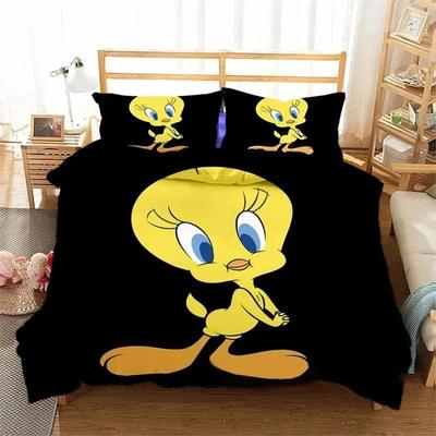 Juego de cama de Piolín impreso en 3D Funda nórdica Juego de cama Cubre edredón Funda de almohada Edredón tamaño King Queen Niños Adultos Juego de cama