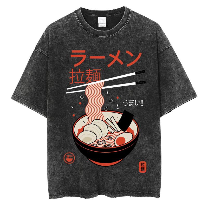 Japanese Tokyo Tokyo Culture Print Washed T Shirt Funny Fashion Vintage Men Women Tshirts Cotton Casual Loose Tees Streetwear