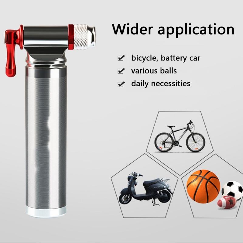 Aluminum CO2 Pump Tire Tube Mini BMX Bicycles Pump CO2 Cartridges Bicycles Schrader Presta Adapter Bike Pump Inflator